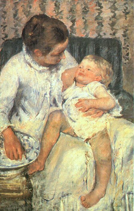 Mary Cassatt Mother About to Wash her Sleepy Child china oil painting image
